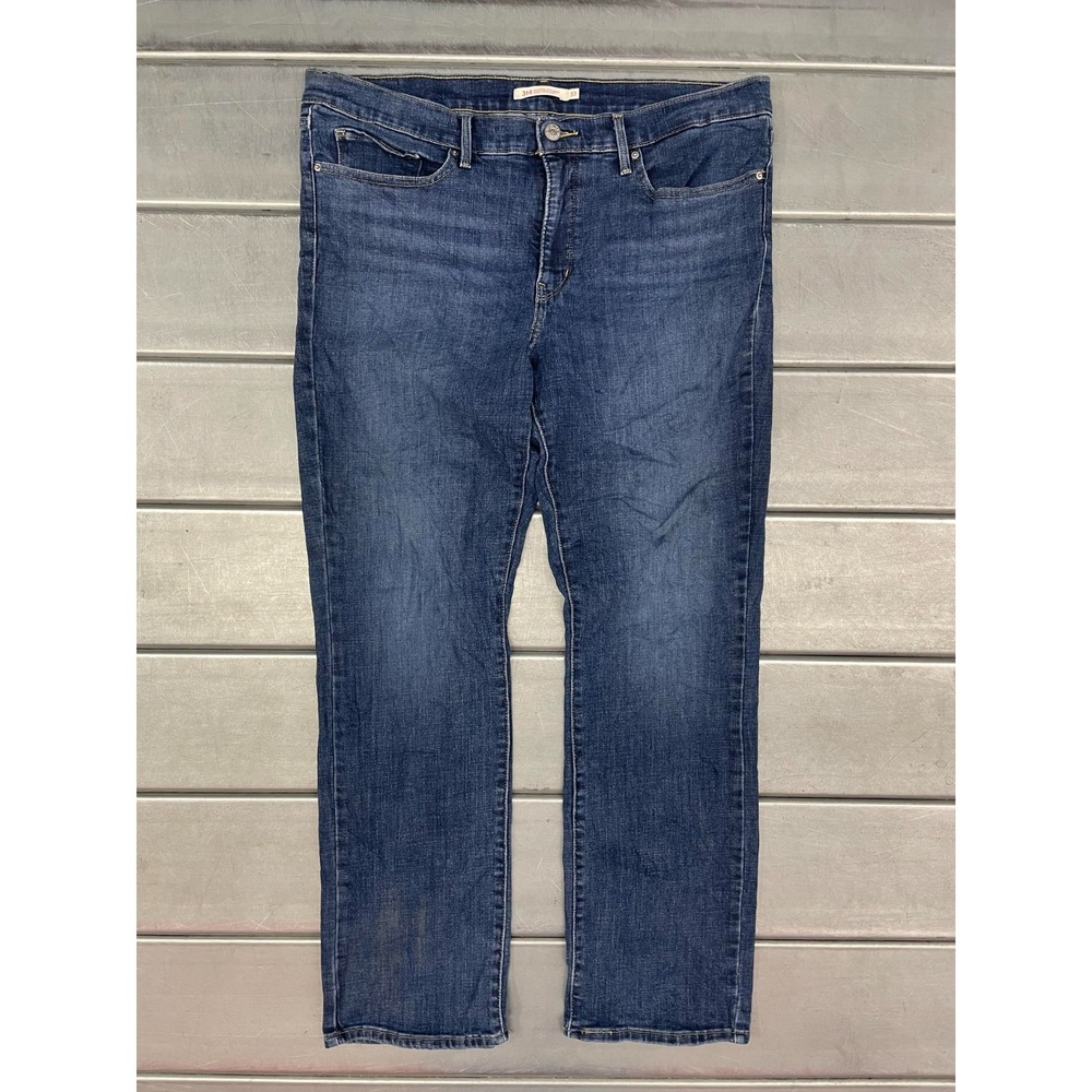Levis 314 Shaping Straight Droit Jeans‎ Womens 36X30 Blue Medium Wash Denim
